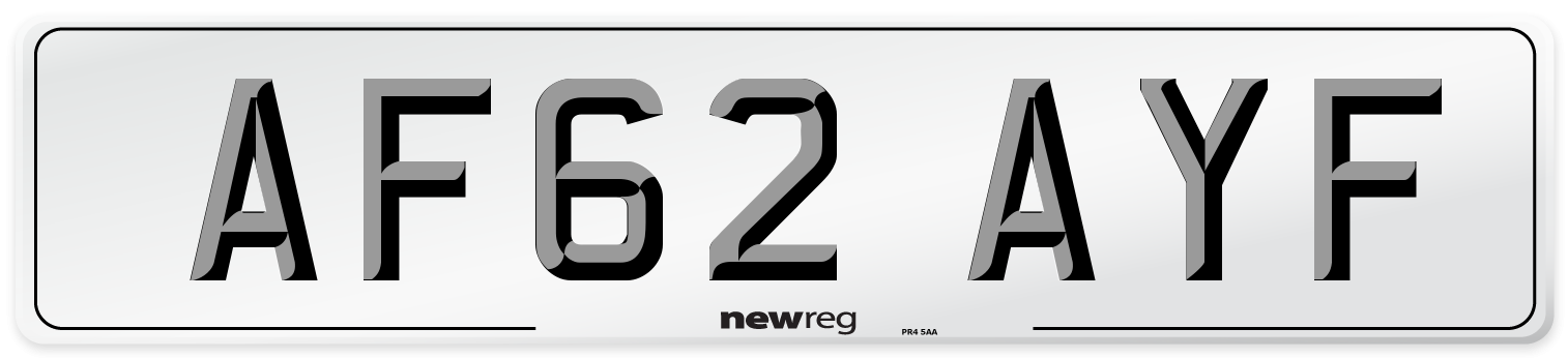 AF62 AYF Number Plate from New Reg
